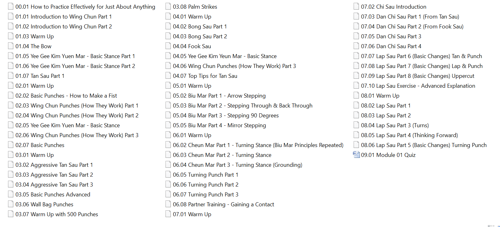 Colin ward wing chun on line module 01 to 03 1