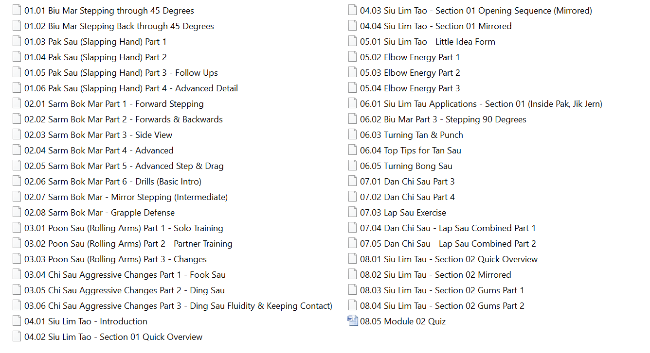 Colin ward wing chun on line module 01 to 03 2