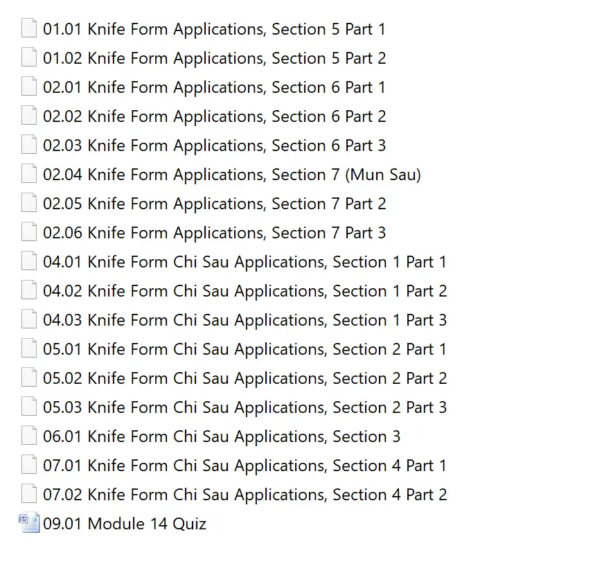 Colin ward wing chun on line module 11 to 14 14