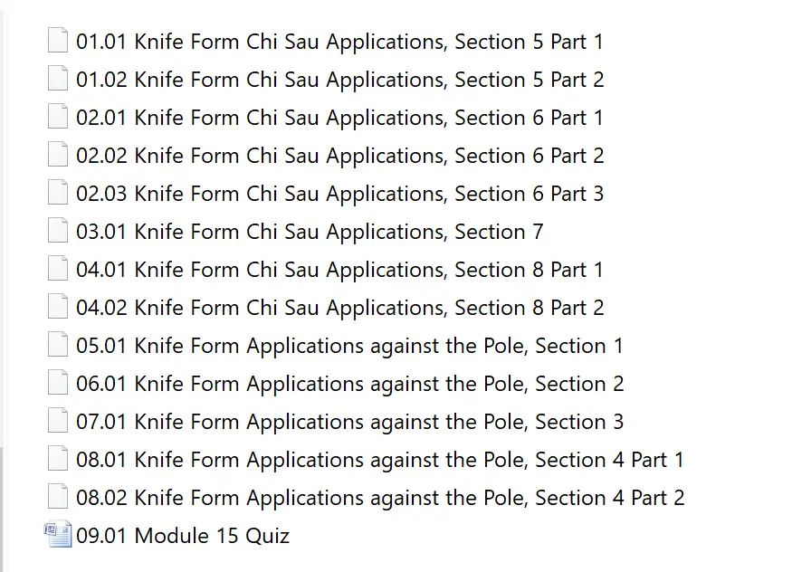 Colin ward wing chun on line module 15 to 18 1