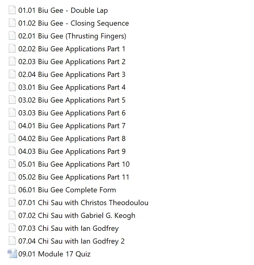 Colin ward wing chun on line module 15 to 18 3