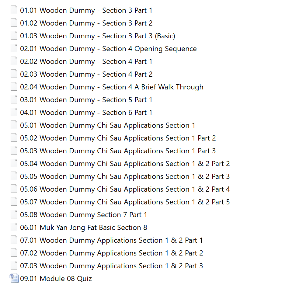 Colin ward – wing chun on line – module 07 to 10 8