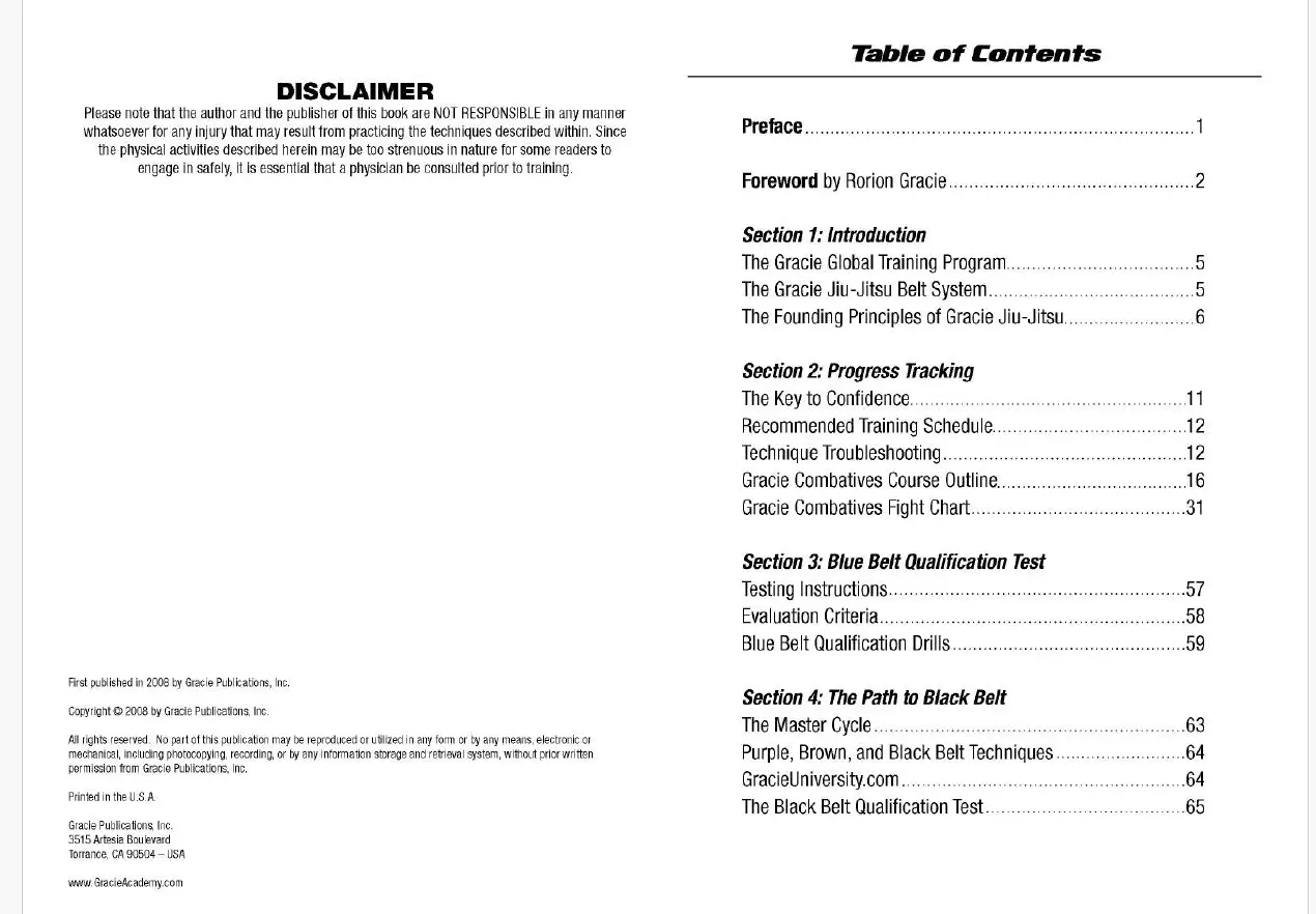Gracie Combatives Blue Belt Qualification Handbook 2