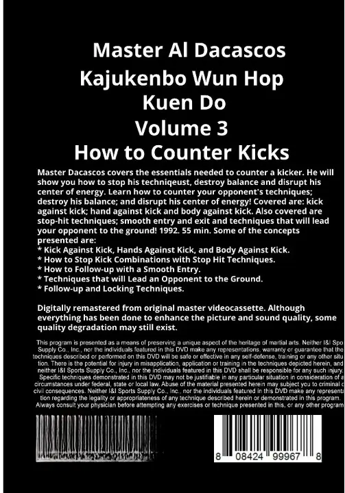 Al dacascos wun hop kuen do #03 how to counter kicks cover