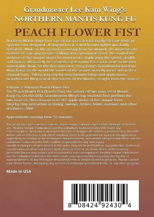 Lee kam wing – northern mantis kung fu 3 – peach flower fist cover