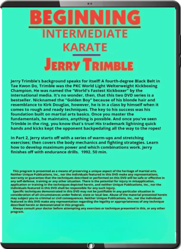 JERRY TRIMBLE BEGINNING INTERMEDIATE KARATE 2 COMBINATIONS cover