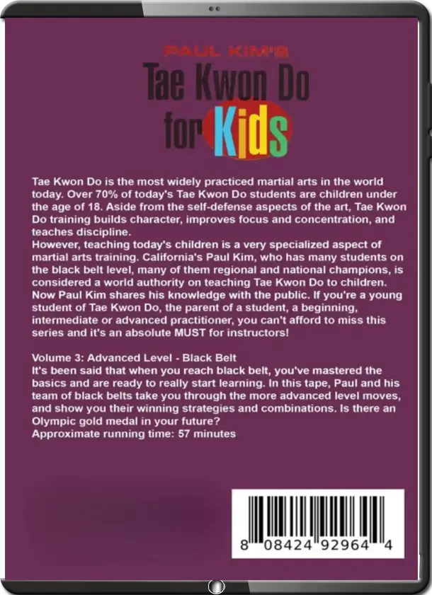 PAUL KIM TAE KWON DO FOR KIDS VOL.03 ADVANCED LEVEL cover