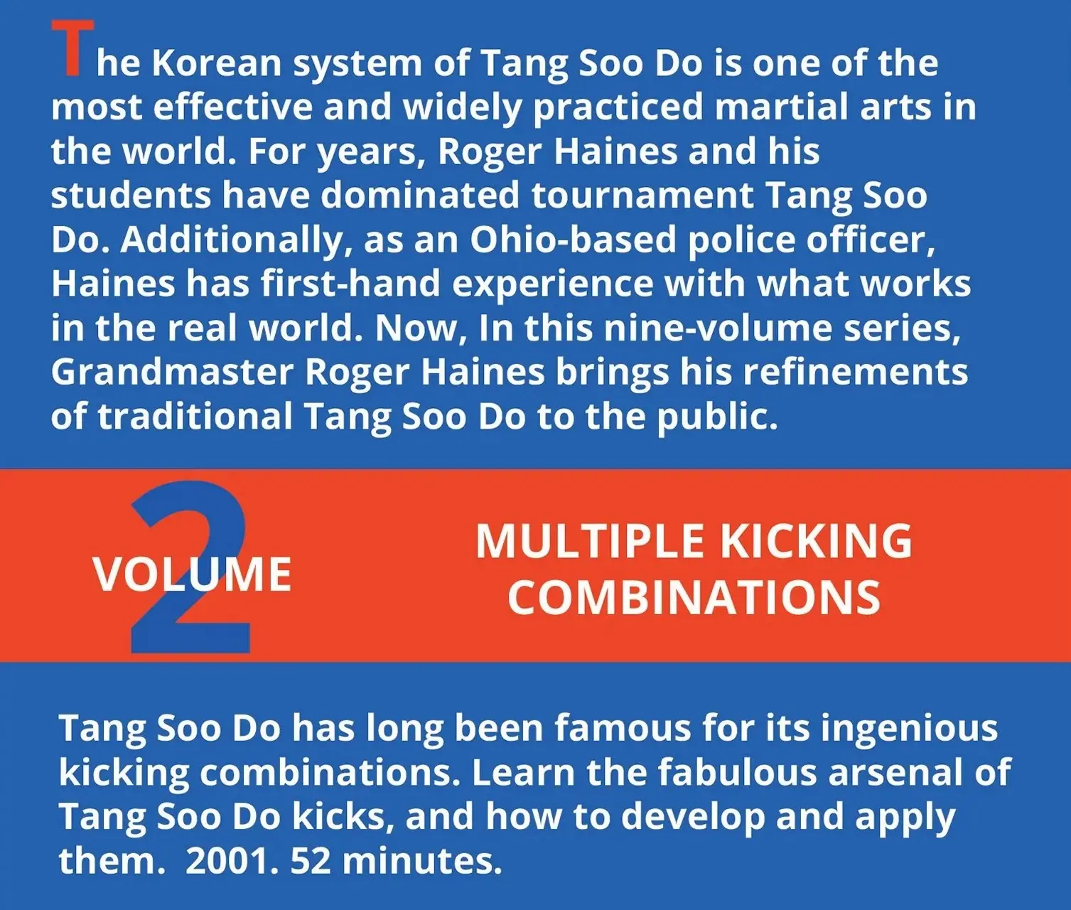 Roger haines tang soo do and beyond vol.02 kicking combinations dvd