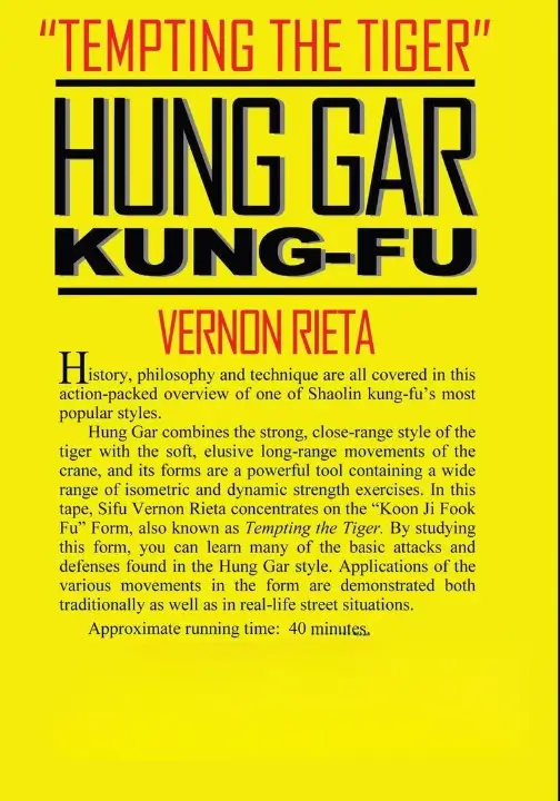 Vernon rieta – shaolin hung gar kung fu – tempting the tiger cover