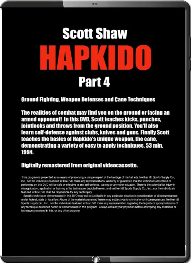 SCOTT SHAW KOREAN HAPKIDO 4 GROUND FIGHTING WEAPON DEFENSE & CANE COVER