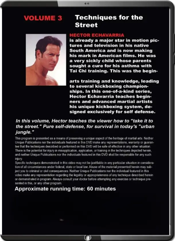 HECTOR ECHAVARRIA COMBAT KICKBOXING VOL.03 TECHNIQUES FOR THE STREET DVD