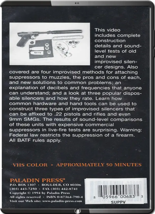 Improvised Suppressors Secrets Of Silencing Firearms MP4